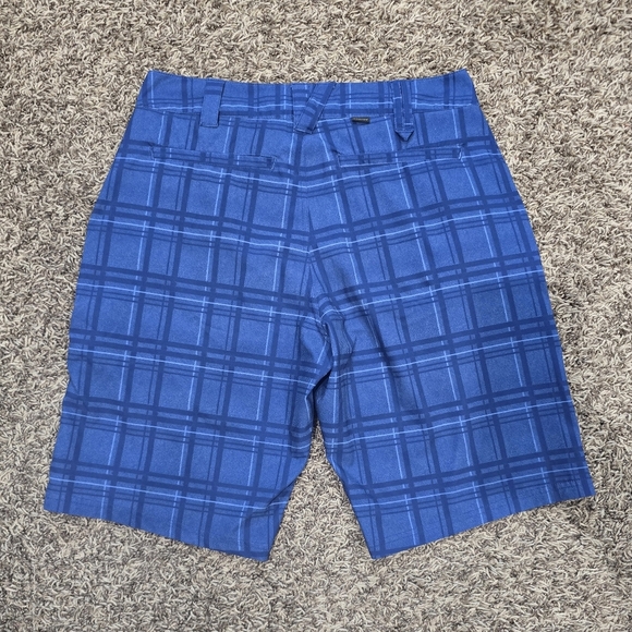 Oakley Golf Shorts Mens W 28 Blue Check Hybrid Quick Dry Stretch - Picture 3 of 6